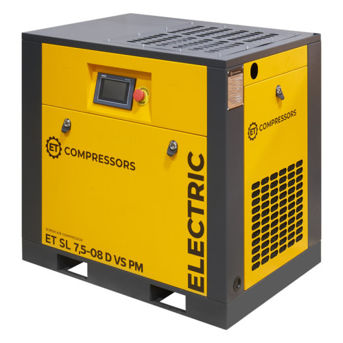 Винтовой компрессор ET-Compressors SL 7,5-08 D VS PM (IP23) без муфты с частотным регулированием производительности и двигателем на постоянных магнитах Винтовой компрессор ET-Compressors SL 7,5-08 D VS PM (IP23) без муфты с частотным регулированием производительности и двигателем на постоянных магнитах